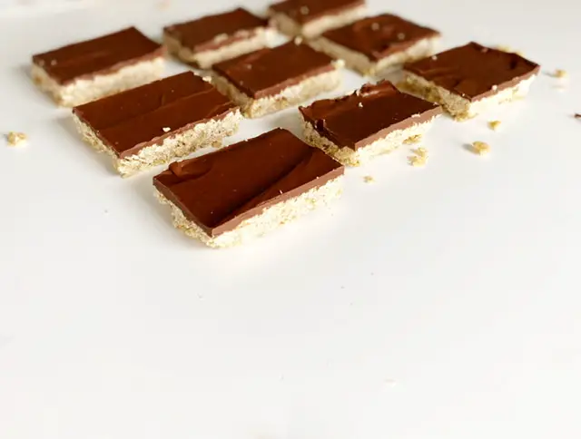 angled picture of gluten free and dairy free O'Henry Bars