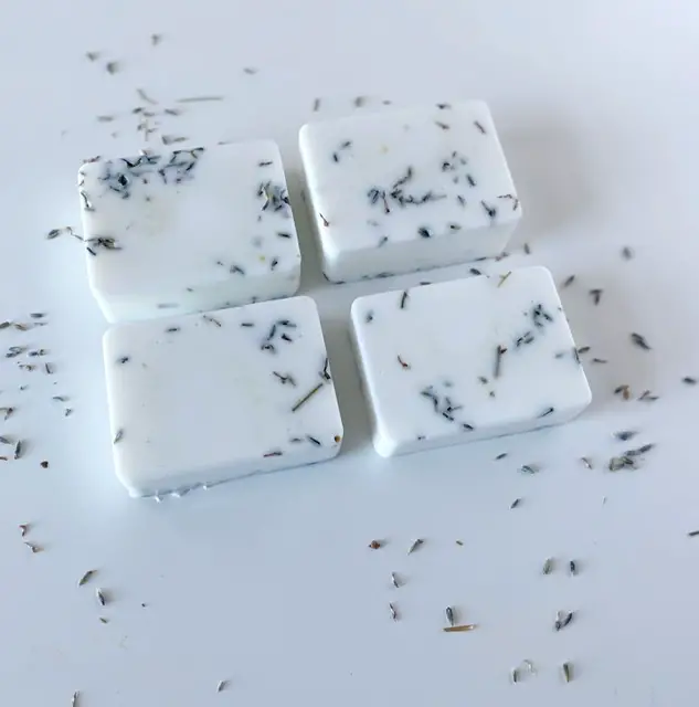 4 bars pure shea butter soap with lavender and dried lavender petals