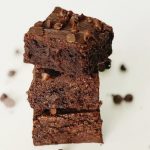 3 of the best gluten free fudge brownies stacked on top of each other