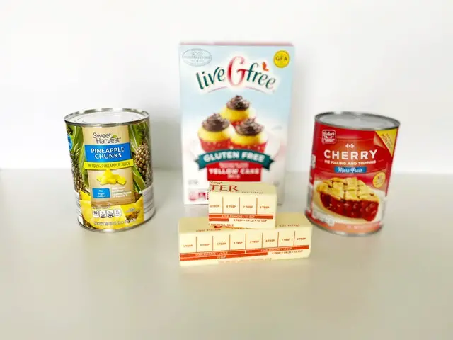 ingredients for classic gluten free cherry pineapple dump cake