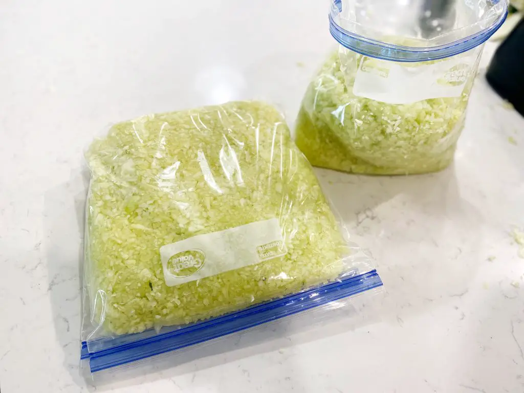 ziploc bags of shredded zucchini
