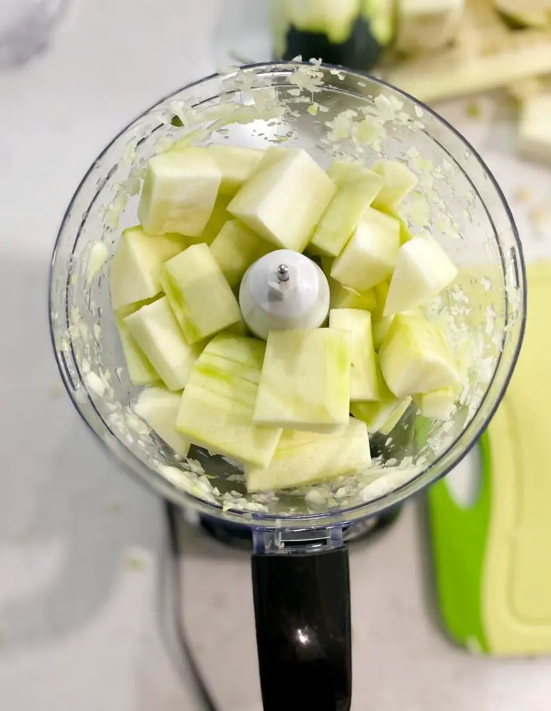 diced zucchini in food processor