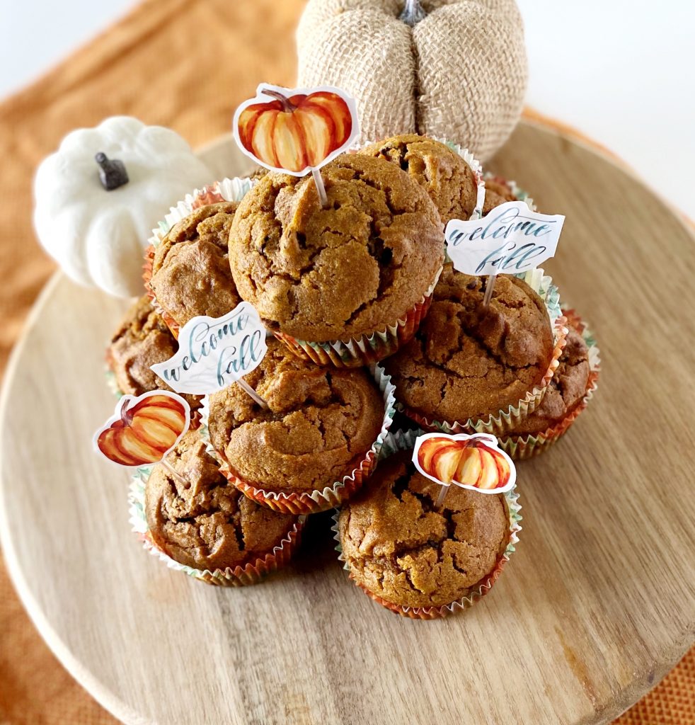 gluten free chocolate chip pumpkin muffins 