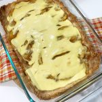 Easy Gluten Free German Apple Kuchen Dessert in glass dish